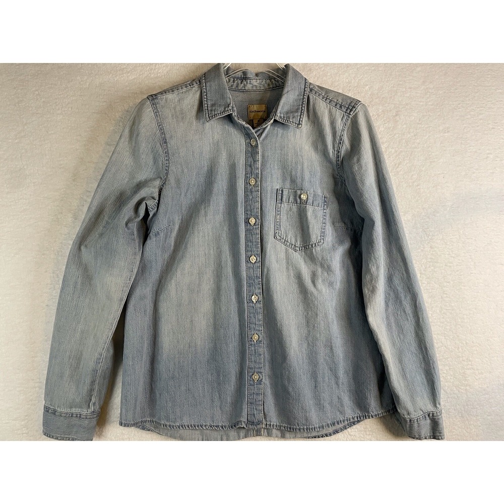 G.H. Bass & Co Womens size Medium Long Sleeve Denim Style Top